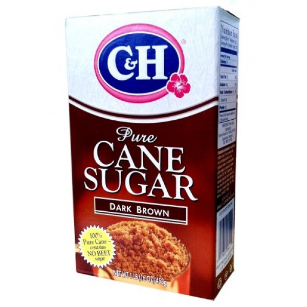 C&H Pure Cane Sugar DARK BROWN 16oz 2 Pack
