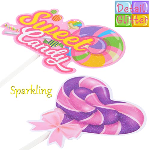 Candyland Cupcake Toppers 36Pcs Candyland Lollipop Party Decorat