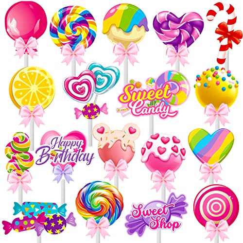 Candyland Cupcake Toppers 36Pcs Candyland Lollipop Party Decorat