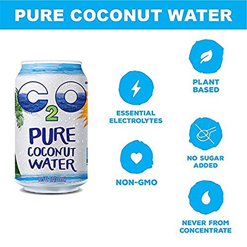 C2O Pure Coconut Water, 100% All Natural Electrolyte Drink - Hea