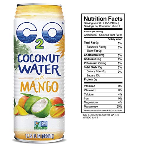 C2O Pure Coconut Water With Mango | Plant Based | Non-Gmo | No A
