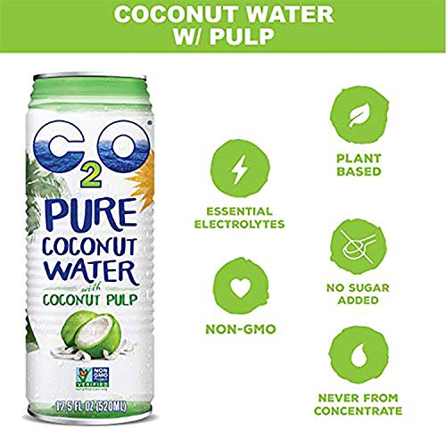 C2O Pure Coconut Water With Pulp | Plant Based | Non-Gmo | No Ad