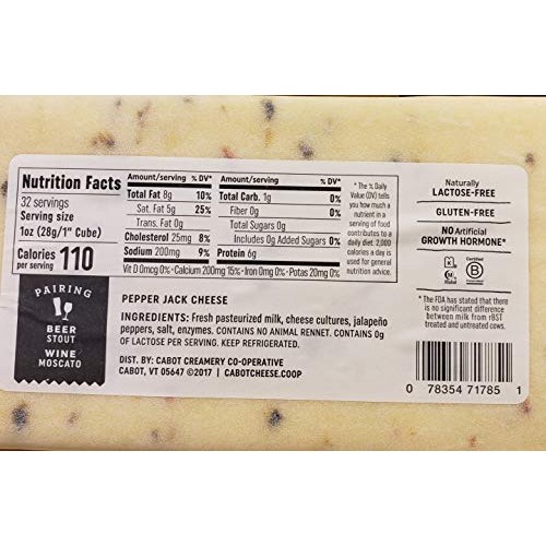 Cabot Classic Vermont Pepper Jack Cheese 2Lbs