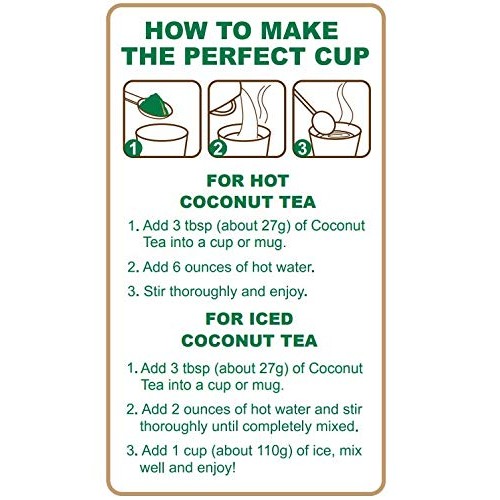 Cacafe Coconut Tea Great Green Natural Energy Drink 540G Jar, 19