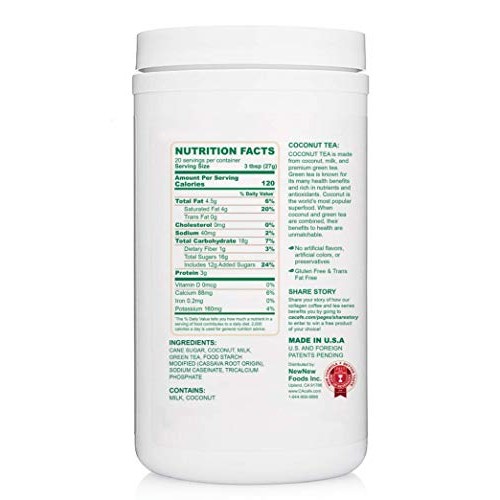 Cacafe Coconut Tea Great Green Natural Energy Drink 540G Jar, 19