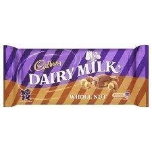 Cadbury Dairy Milk Chocolate Whole Nut Bar 120G - Pack Of 6