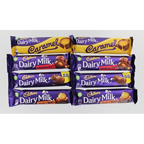 Cadbury Dairy Milk Selection - 8 Bars 2X Dairy Milk, Fruit &Amp; Nu