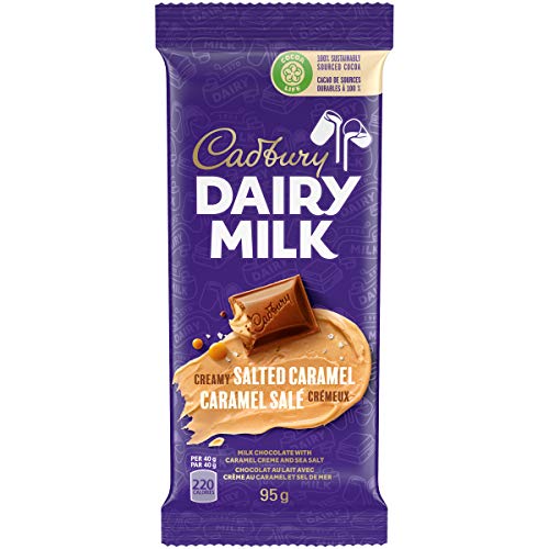 Cadbury Dairy Milk Creamy Salted Caramel Chocolate Bar, 95g/3 oz...