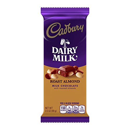 Cadbury Dairy Milk Roast Almond Milk Chocolate Bar, 3.5 Ounce