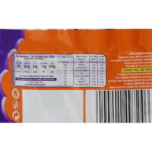 Cadbury Fudge 6 Bars 7 Packs Of Fudge 6 Pack Multipack, Total 4