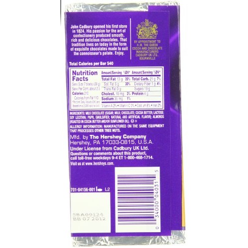 Cadbury Roast Almond Bar, Milk Chocolate With Roasted Almonds, 3