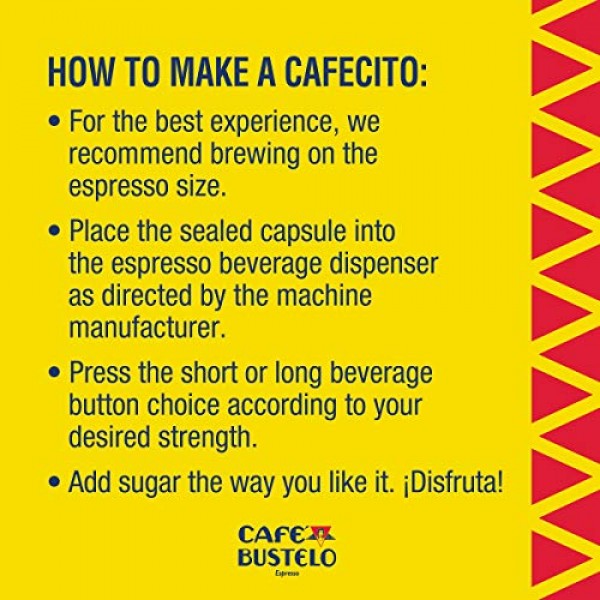 Café Bustelo Coffee Espresso Dark Roast Coffee, 40 Count Capsule