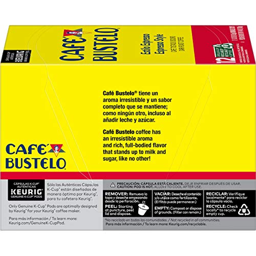 Café Bustelo Espresso Style Dark Roast Coffee, 72 K Cups For Keu
