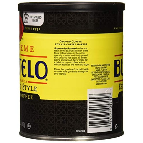 Supreme Bustelo Espresso Ground Coffee Caffeine Can 10 Oz - 0074
