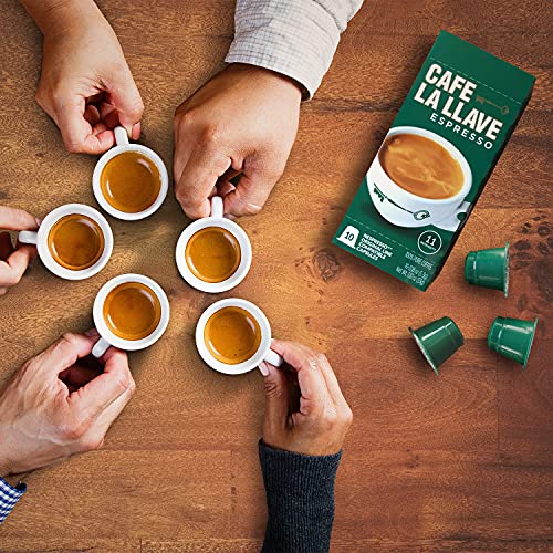 Café La Llave Espresso Capsules, Intensity 11-Recylable Coffee P