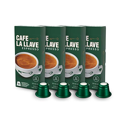 Café La Llave Espresso Capsules, Intensity 11-Recylable Coffee P