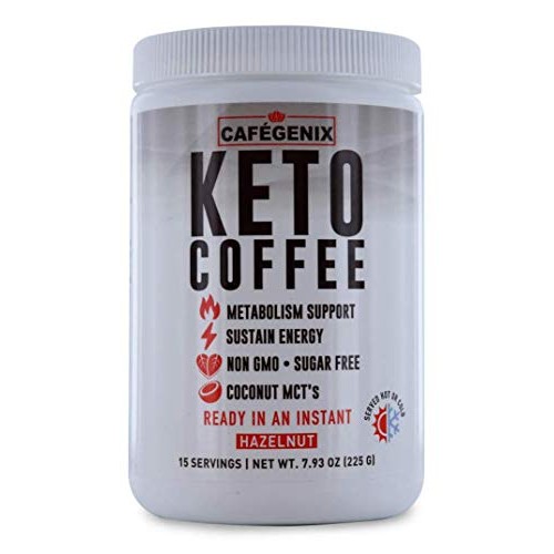 Instant Keto Coffee Hazelnut Flavor Dry Mix Made With Organic Co