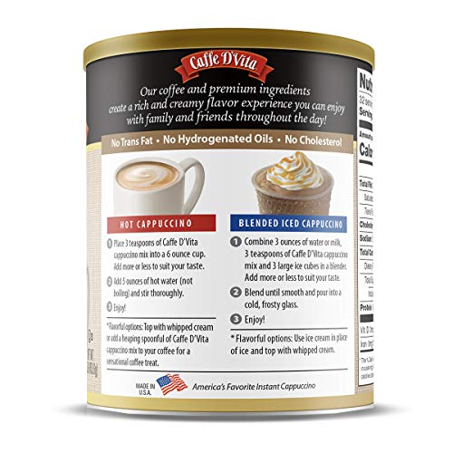 Caffe D’Vita French Vanilla Cappuccino, 6 Pack 16 Oz
