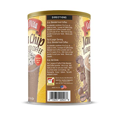 Caffe D’Vita Java Chip Latte Blended Ice Coffee 3 lb. 48 oz. can