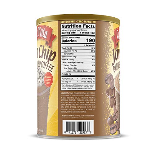 Caffe D’Vita Java Chip Latte Blended Ice Coffee 3 lb. 48 oz. can