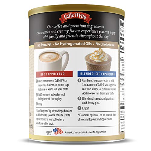 Caffe Dvita Mocha Cappuccino, 16-Ounce Canisters Pack Of 6