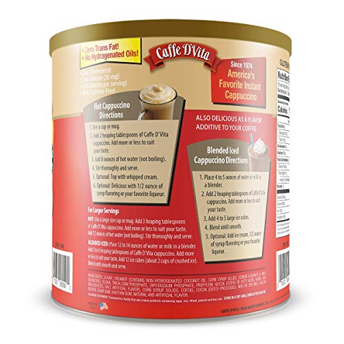 Caffe D’Vita Mocha Cappuccino 4 Lb Can 64 Oz