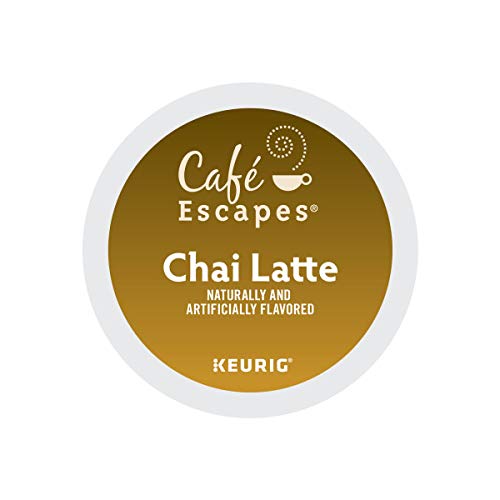 Cafe Escapes, Chai Latte Tea Beverage, Single-Serve Keurig K-Cup