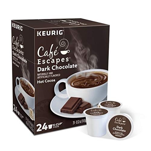 Cafe Escapes, Dark Chocolate Hot Cocoa, Single-Serve Keurig K-Cu