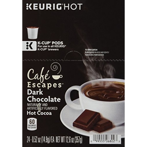 Café Escapes Hot Cocoa, Dark Chocolate, K-Cup Portion Pack for K...