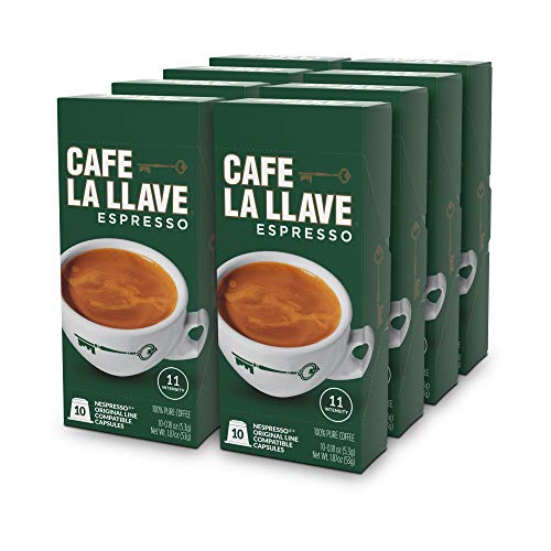Café La Llave Espresso Capsules, Intensity 11-Recylable Coffee P