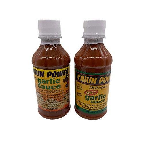 Cajun Power Garlic Sauce Bundle - 1 Regular And 1 Spicy 8Oz Jar