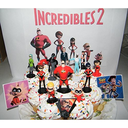 Disney Incredibles 2 Movie Deluxe Cake Toppers Cupcake Decoratio