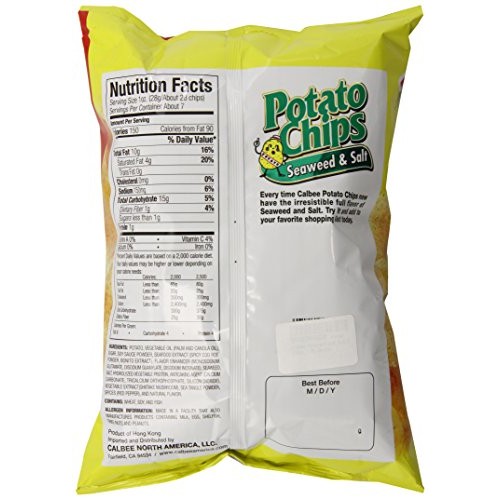Calbee Seaweed And Salt Potato Chips, 7.05 Ounce