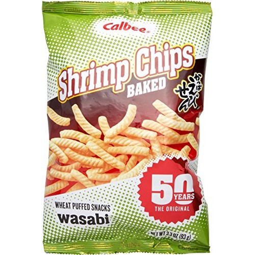 Calbee Shrimp Chips Wasabi, 3.3 Oz Pack Of 3