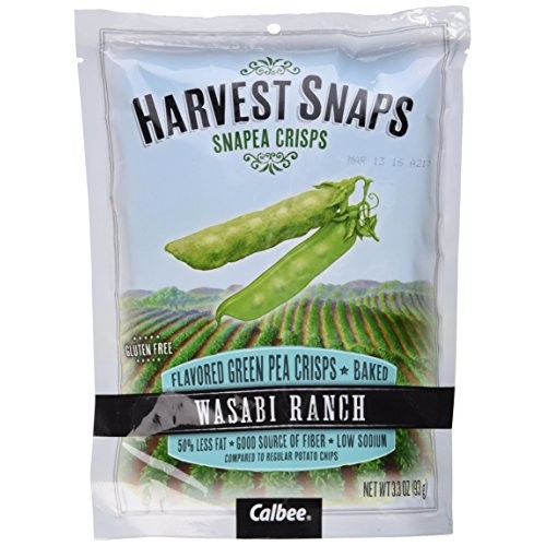 Harvest Snaps Snapea Crisps Wasabi - Pack Of 3, 3.3 Oz. Ea.