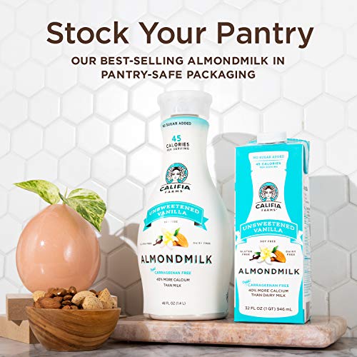 Califia Farms - Shelf Stable Almond Milk, Unsweetened Vanilla, 3