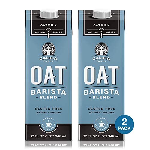 Califia Farms Unsweetened Oat Milk Barista Blend, 32 Ounce Pack