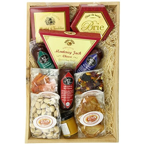 California Delicious Meat And Cheese Gift Crate Deluxe