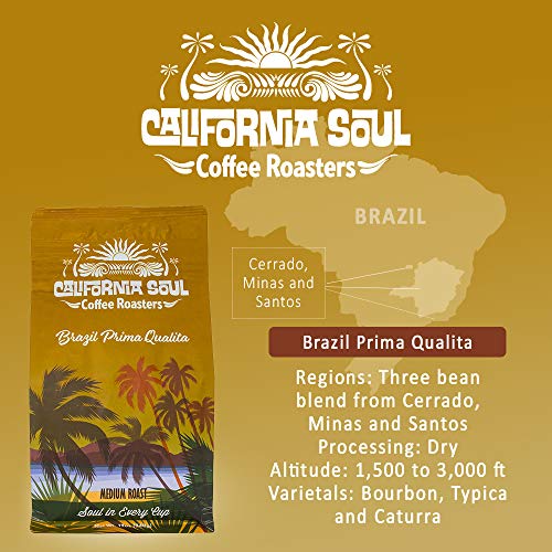 California Soul Gourmet Whole Bean Coffee - Single Origin, Brazi
