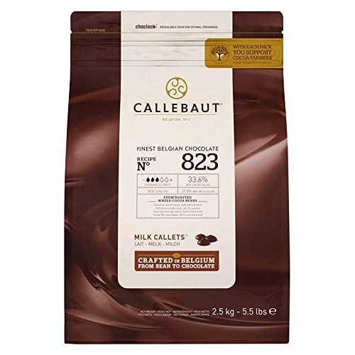Belgian Milk Chocolate Baking Callets Chips - 33.6% - 1 Bag, 5