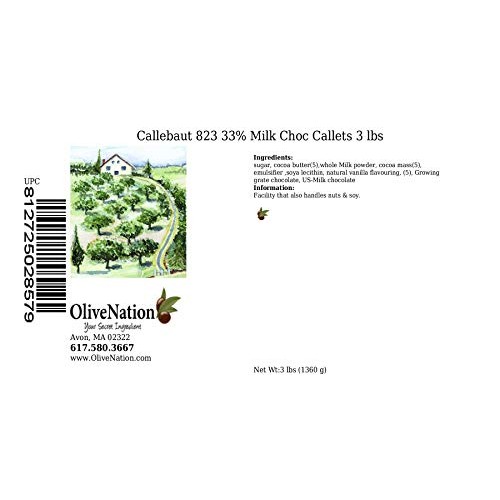 Callebaut 823 33% Milk Chocolate Callets From Olivenation - 3 Po
