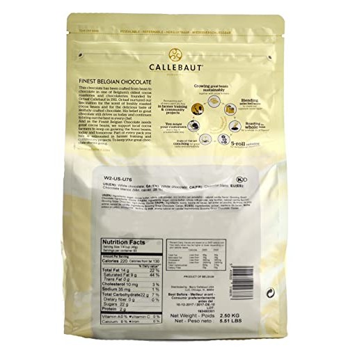 Callebaut W2 28% White Chocolate Callets 5.5 lbs