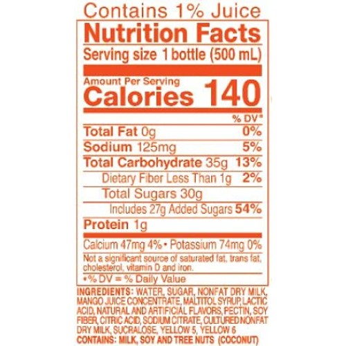 Calpico Mango Non-Carbonated Soft Drink, Yogurt-Like Beverage Ma