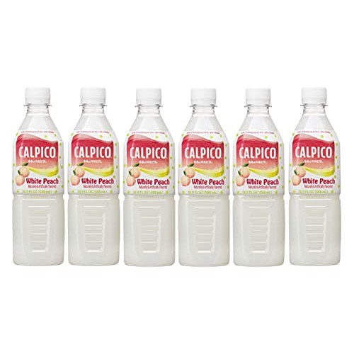 Calpico White Peach 16.9 Fl Oz Pack Of 6, Non-Carbonated Soft