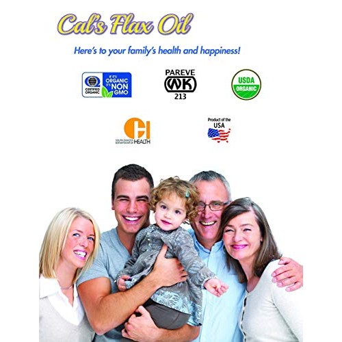 Cals Flax Oil, Organic Pure Essential, Unrefined Cold-Pressed F