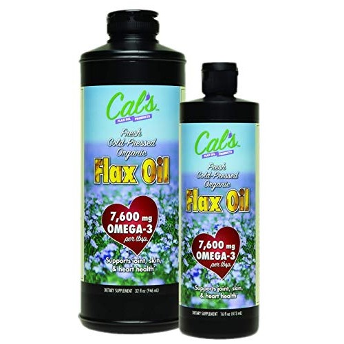 Cals Flax Oil, Organic Pure Essential, Unrefined Cold-Pressed F