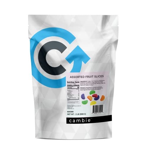 Assorted Fruit Slices Gummy Candy by Cambie | 2 lbs of Fruit Fla...