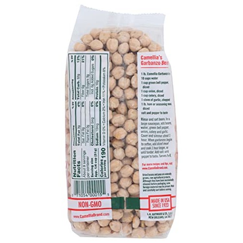 Camellia Brand Garbanzo Beans Dry Bean 1 Pound Bag