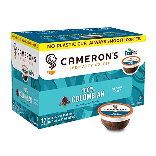 Camerons Coffee Single Serve Pods, 100% Colombian, 12 Count Pa