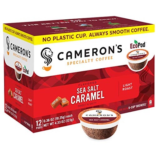 Camerons Coffee Single Serve Pods, Flavored, Sea Salt Caramel,